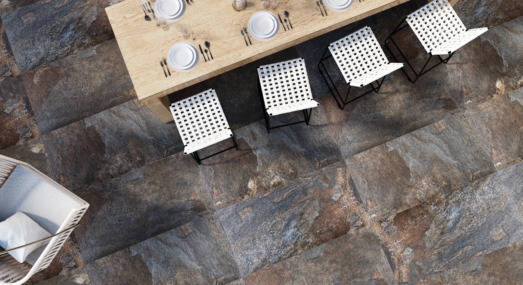 baños con piedras decorativas Porcelanato porcelanatos