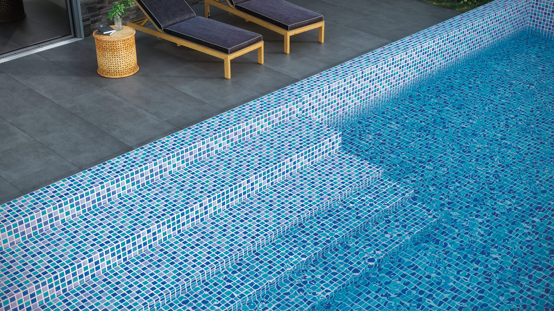 PISCINA GRESITE CELESTE BRILLANTE