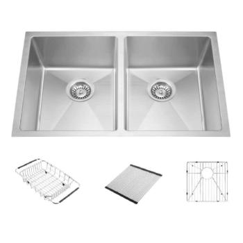 FREGADERO DOBLE POZA S-E 83.8X50.8X25.4 CON ACCESORIOS