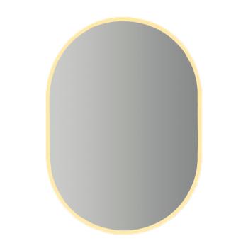 ESPEJO OVALADO 60 X 60 CON MARCO DORADO
