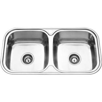 FREGADERO ATLANTIDA DOBLE POZA SIN ESCURRIDOR 78X43X17CM